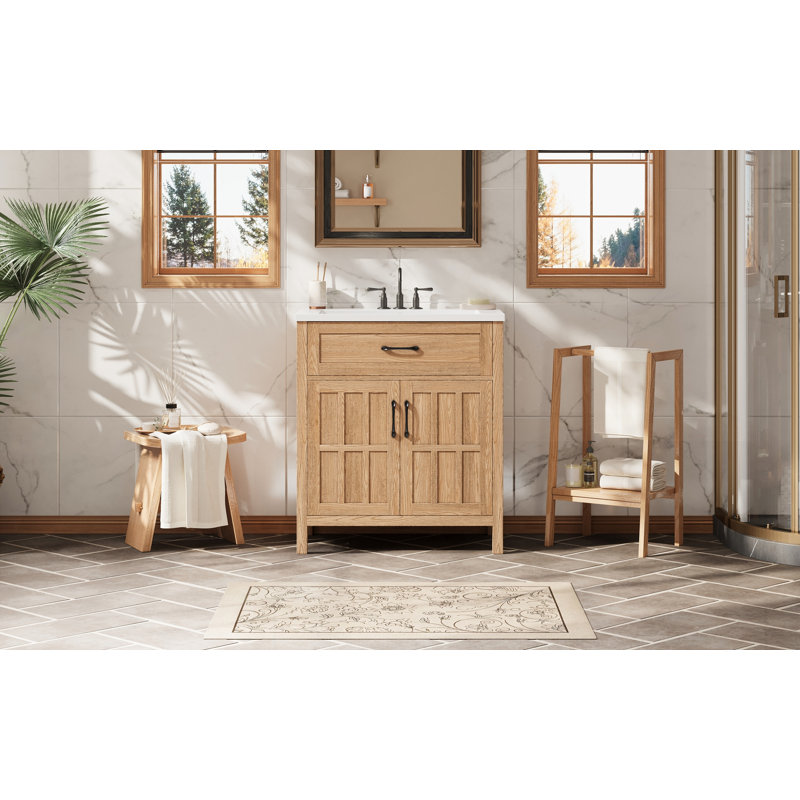 30" Bathroom Vanity with Resin Sink