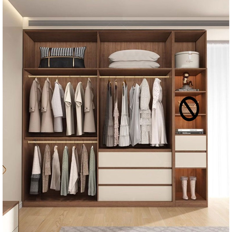 Petite garde-robe moderne et simple, H 94 po x l 79 po x P 24 po