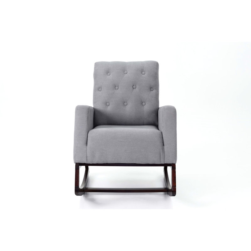 Chaise berçante à dossier en acier gris confortable avec dossier exquis