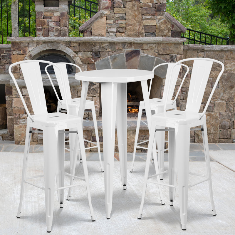 Ensemble de tables de bar Williamston, Blanc, H 41 po x l 24 po x L 24 po