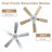 Eustolio 52'' DIY Shade Chrome Modern Ceiling Fan with Light and Remote, Reversible DC Motor Dimmable Fandelier-1423393912