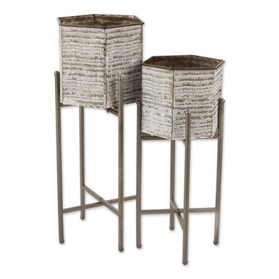 Ensemble de 2 pots à plantes Hexagon Bucket | Jardinières gigognes
