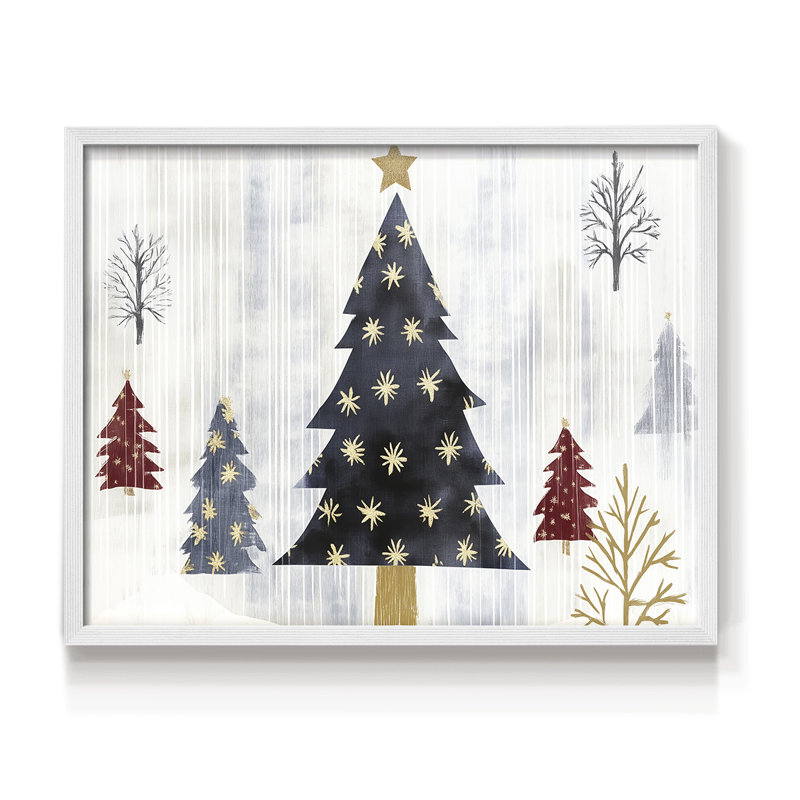 Chirstmas Art-CLXIX -Framed Print - Restickable, H 11 po x l 14 po, Blanc