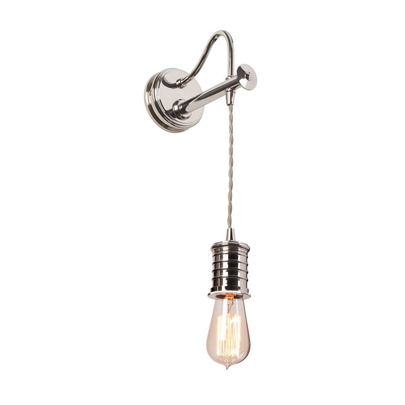 Lowell Armed Sconce, Polished nickel