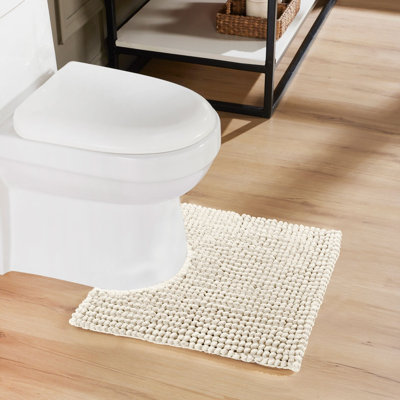 Tapis de salle de bain 100% coton à rebord antidérapant moelleux en U avec envers antidérapant Better Trends Indulgence