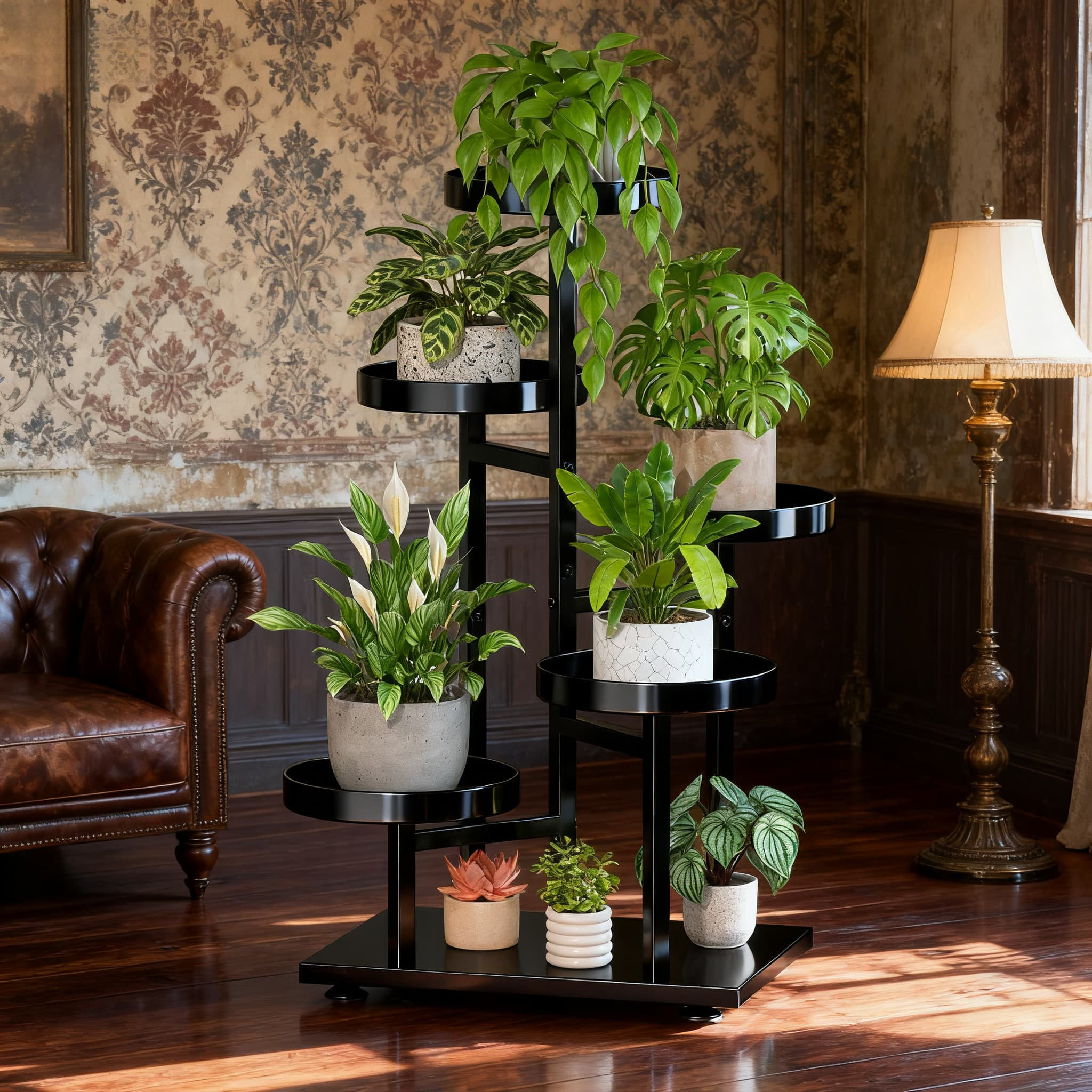 Arlmont & Co. 5 Tier Plant Stand Indoor Outdoor, Metal Corner Shelf ...