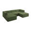 Canapé modulaire contemporain 106 po - 5 pièces canapé surdimensionné en chenille surdimensionné avec repose-pieds vert olive-1383378675-1383378684