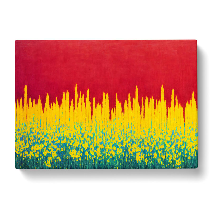 Distinguished Abstract Flowers - Wrapped Canvas Print, 35cm H x 50cm W x 3cm D