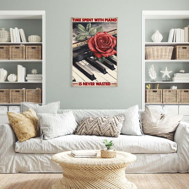 Temps passé avec le piano, H 36 po x l 24 po x P 1,25 po