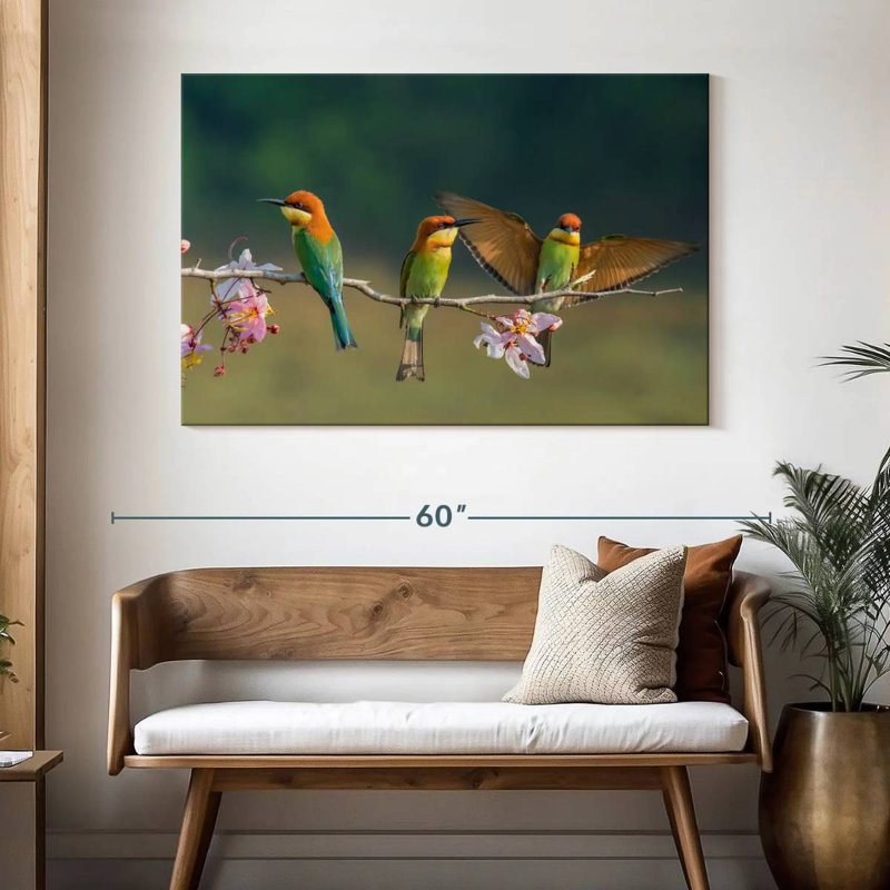 Corbeau vert mangeurs d'oiseaux, H 32 po x l 48 po