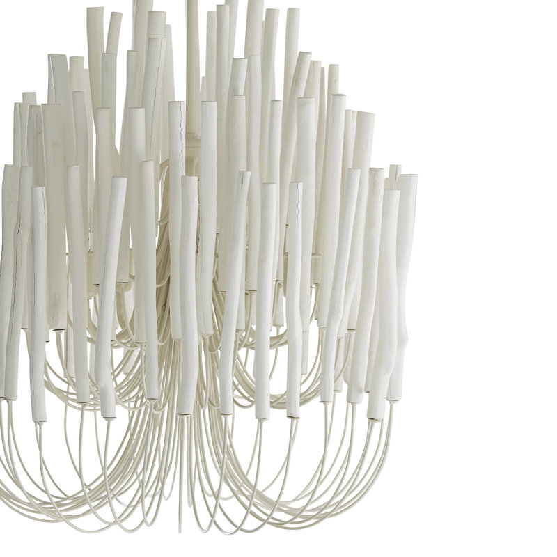 Tilda Chandelier, 30" H x 21" W x 21" D, Whitewash Stained Wood
