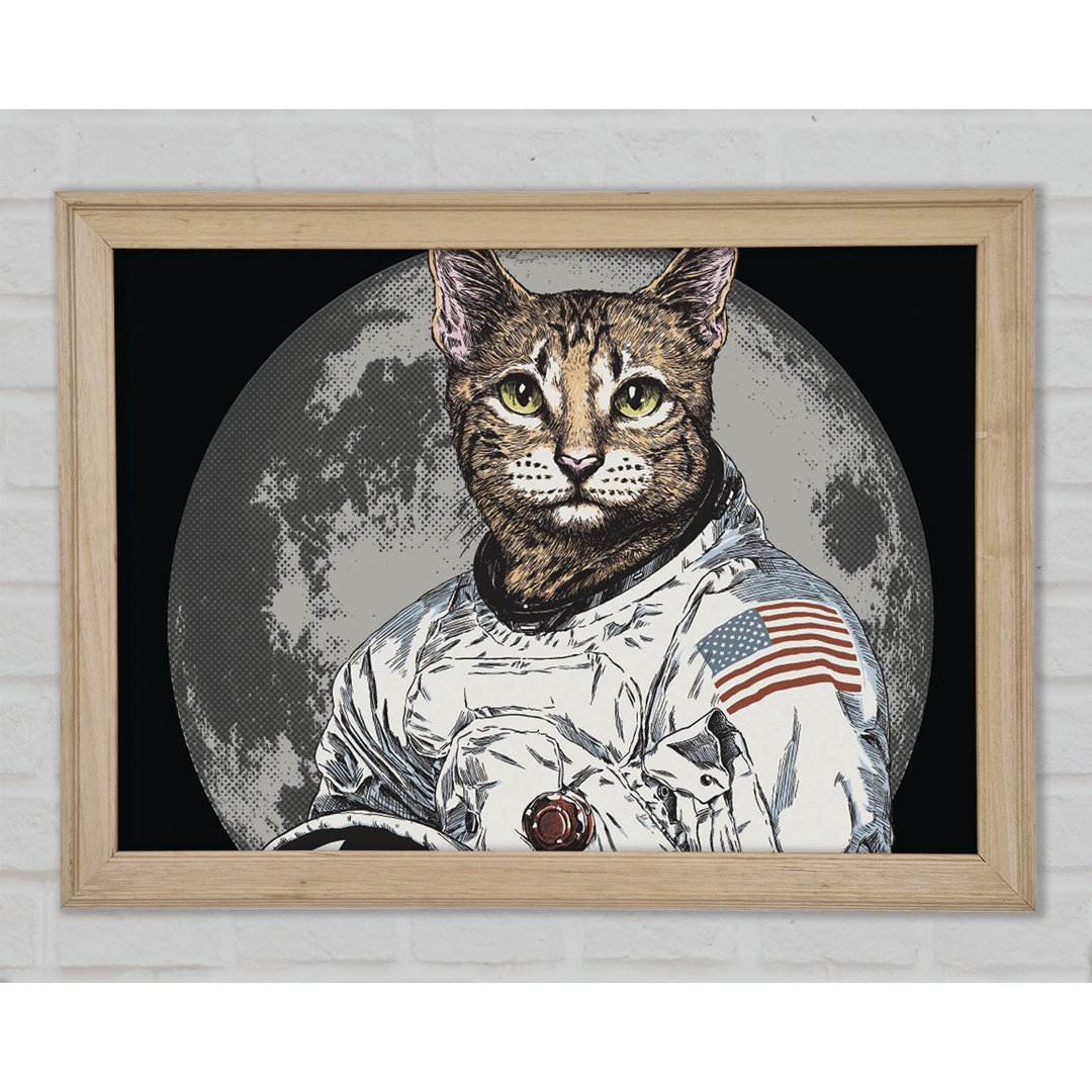 Katze Astronaut Gerahmter Druck