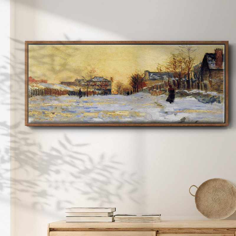 «Snow Effect, The Street in Argentuil», 1875 - Toile encadrée, H 8 po x l 20 po