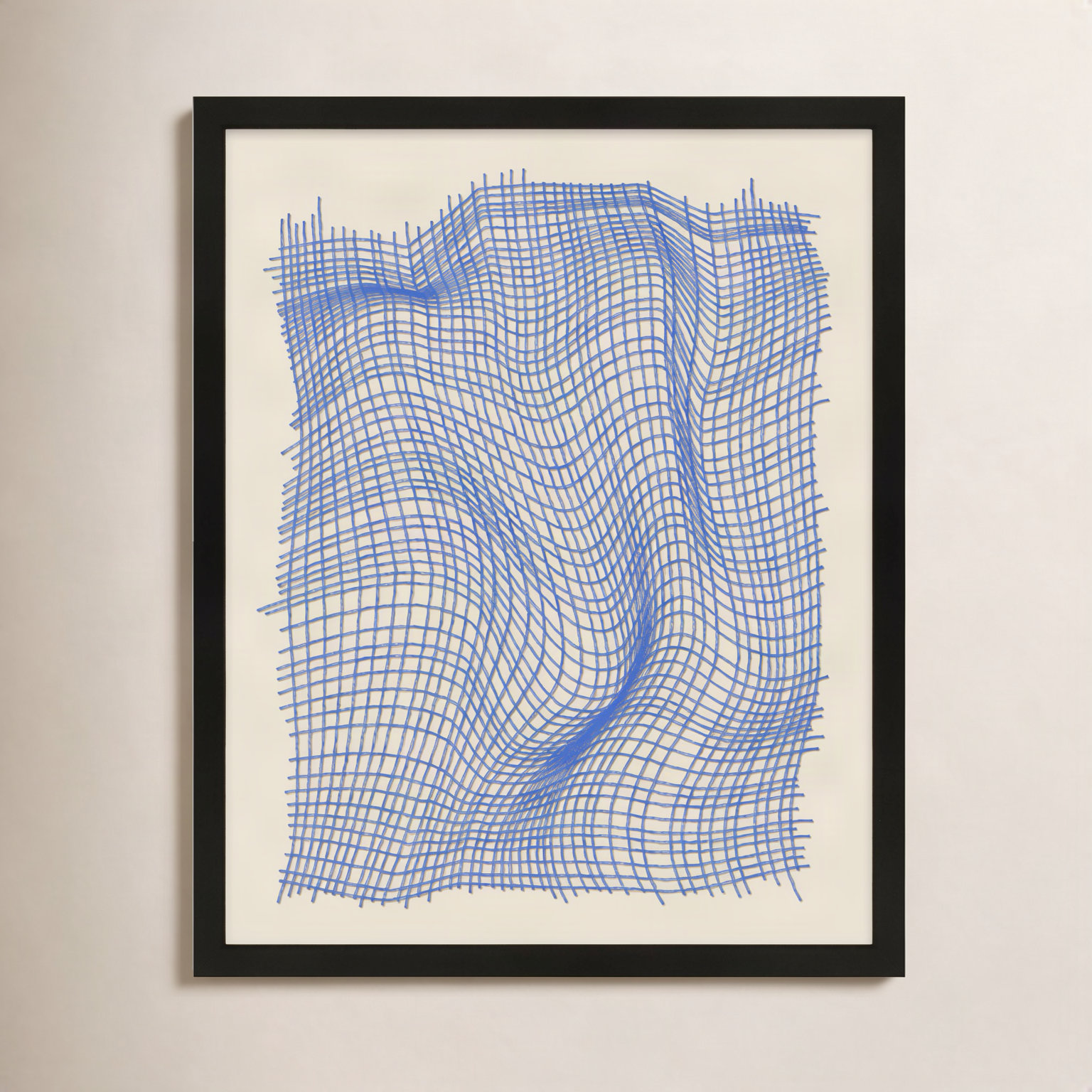 Netting 2 Print by Jacques Pilon, Black Single Structure Framed Paper, 30" H x 24" W x 1.25" D