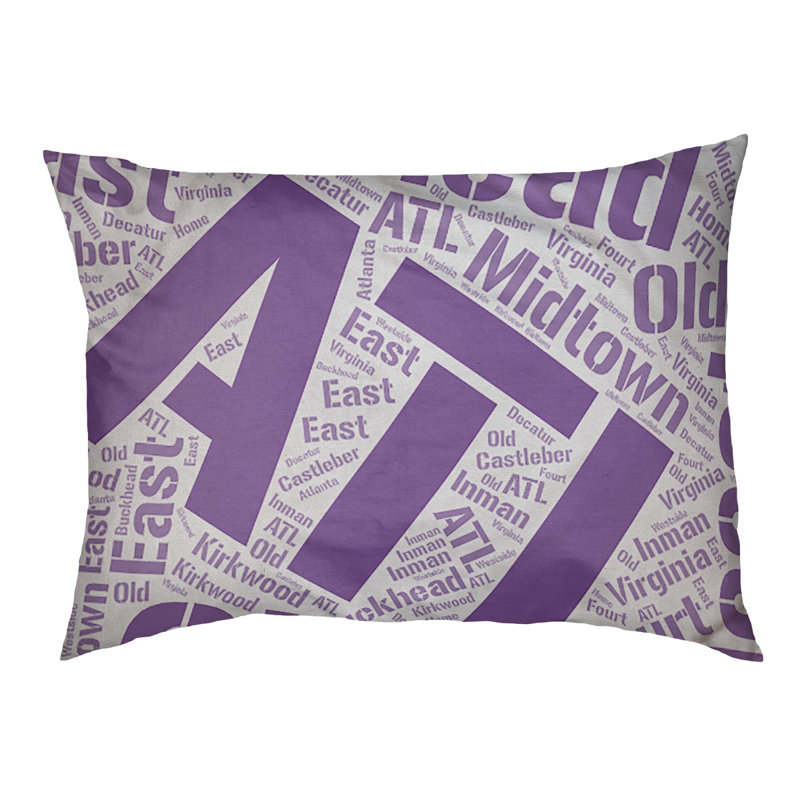Coussin de chien « districts », Très grand (H 17 po x l 50 po x P 40 po), Atlanta, Mauve
