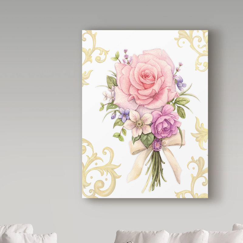 «Small Bouquet With a White Bow», impression sur toile tendue, H 19 po x l 14 po x P 2 po