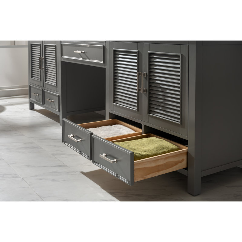Estate 102'' Double Bathroom Vanity with Quartz Top, Gray