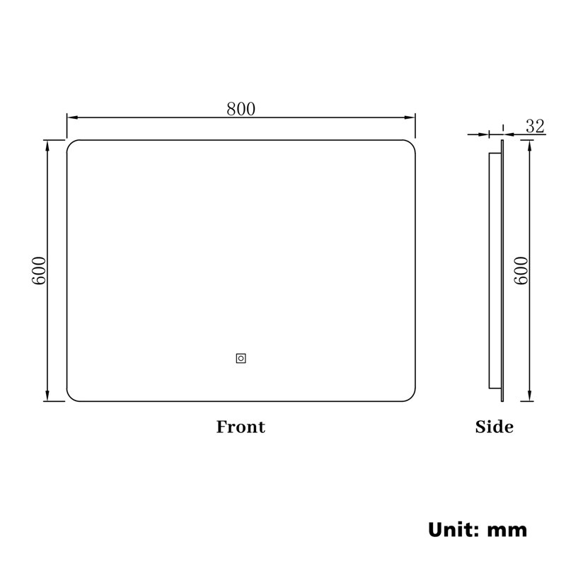 Ashtyn Rectangle Mirror, 80 cm x 60 cm