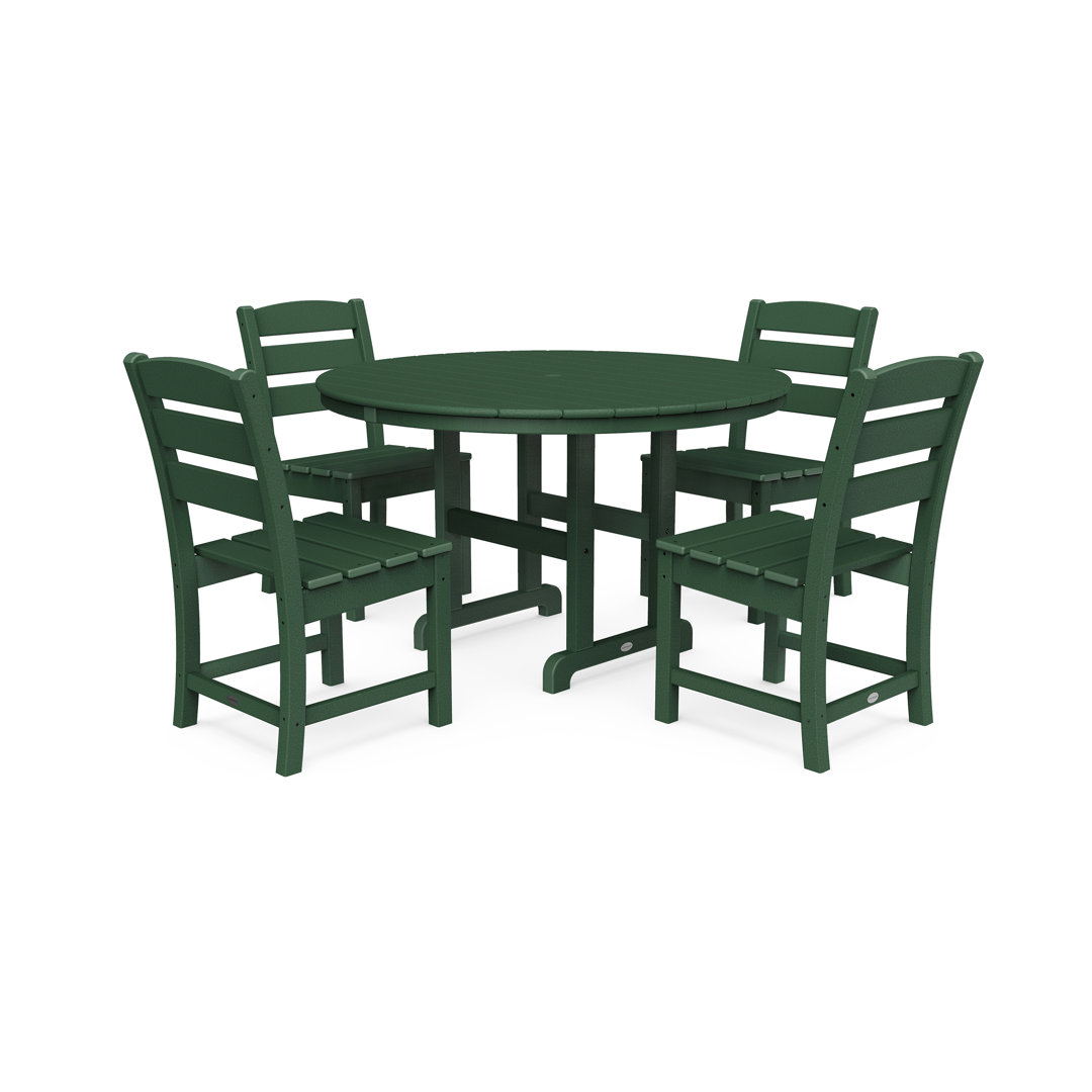 Lakeside 5-Piece Round Farmhouse Side Chair Dining Set (Set of 5) POLYWOOD® 
