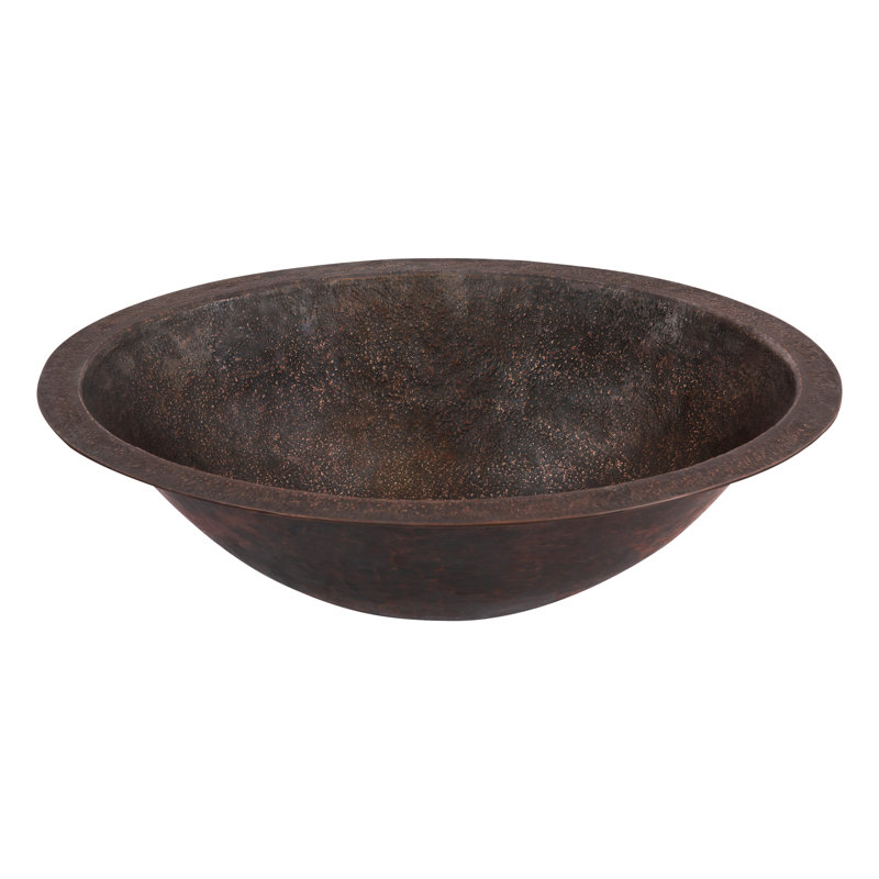 Lavabo de salle de bain ovale sous le comptoir 19 po Terra, Brun foncé