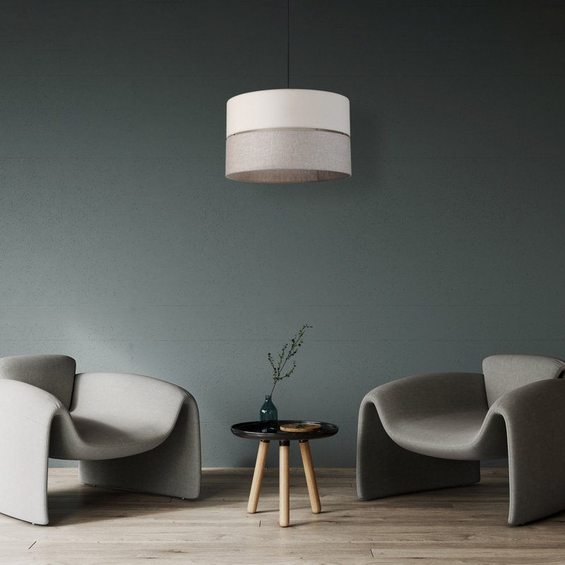 Eco 1 - Light Stainless Steel Drum Pendant, 165cm H x 38cm W x 38cm D