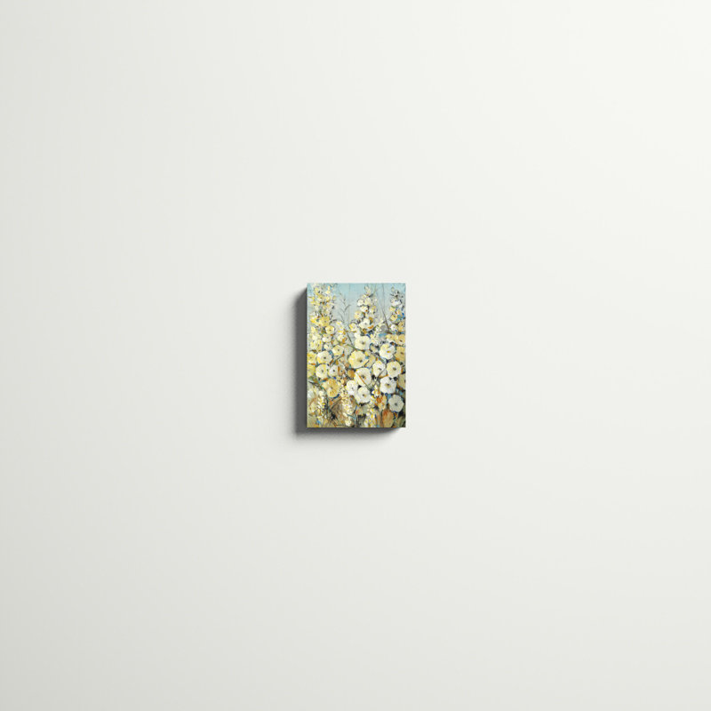«Cluster of HoIIyhock I», peinture sur toile, H 12 po x l 8 po