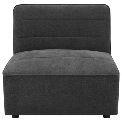 Fauteuil d'appoint rembourré en tissu anthracite foncé