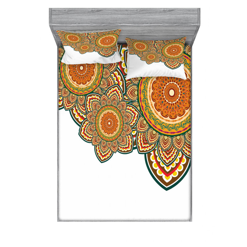 Microfiber Paisley Sheet Set, Queen Sheet Set with Fitted Sheet, Paisley