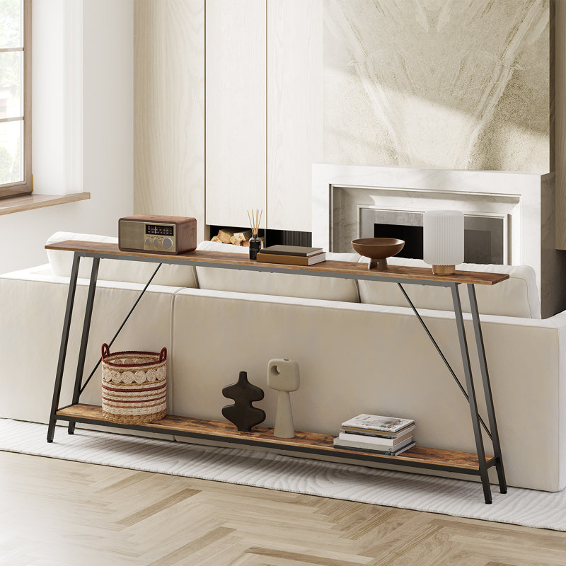 Console Gullion, H 32 po x l 78,7 po x P 7 po, Brun rustique