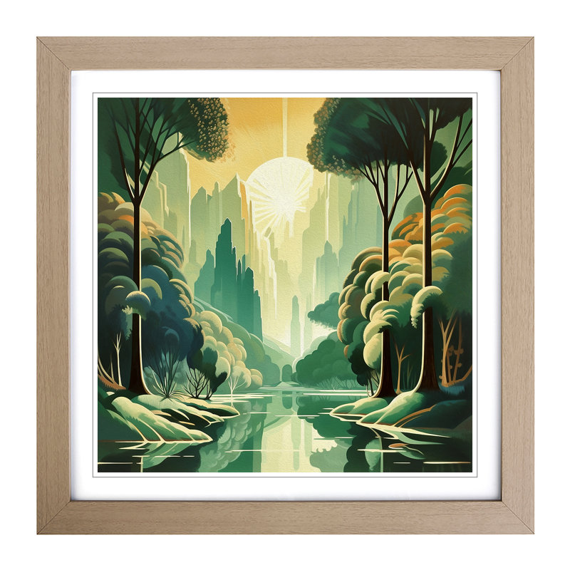 Landscape Deco No.10 - Framed Print, Oak