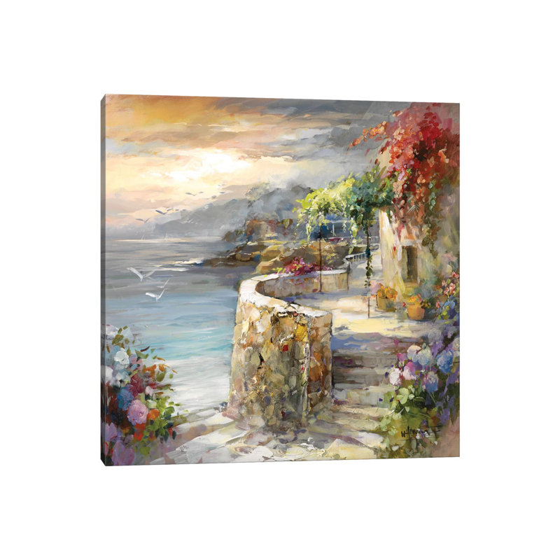 Seagulls And Sunset by Willem Haenraets - Wrapped Canvas Painting, 66.04 cm H x 66.04 cm W x 1.91 cm D