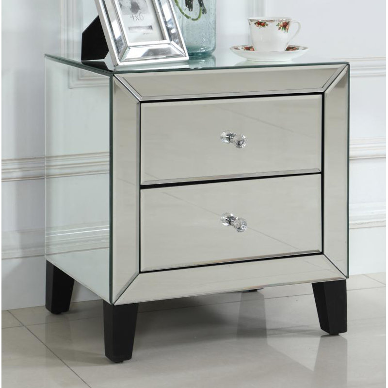 Keegan 48cm W Solid + Manufactured Wood Bedside Table