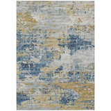 Tapis bleu / brun en polyester tissé à la machine Cumbernauld