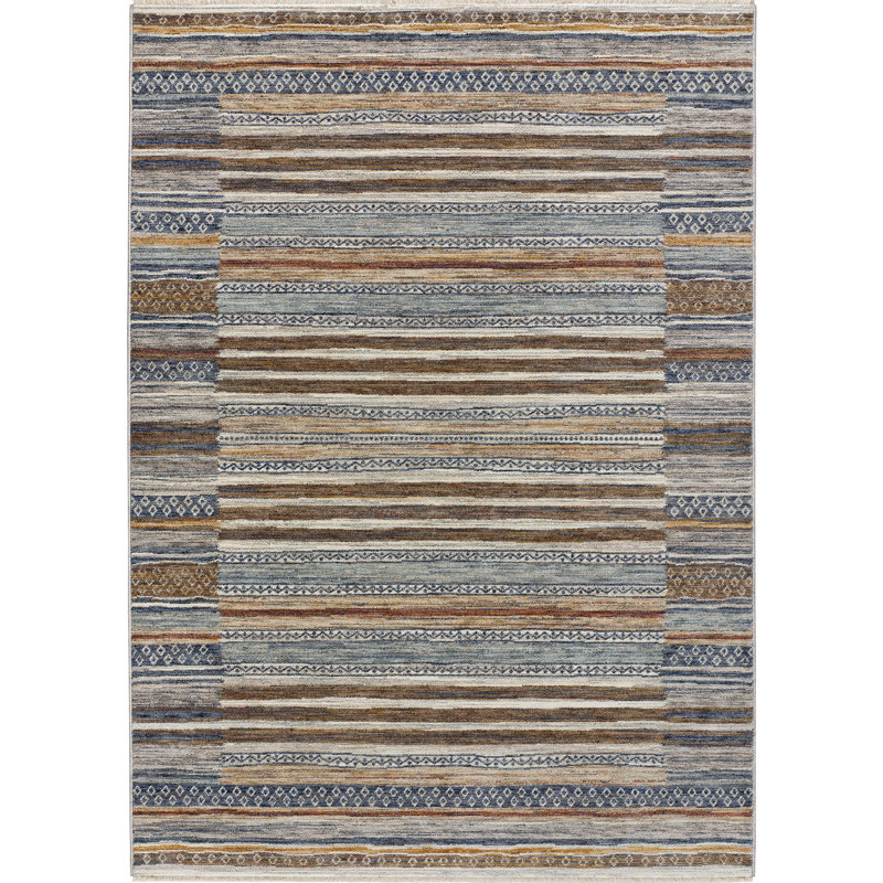 Orkin Rectangle Striped Berber Area Rug, Rectangle 133 x 190cm