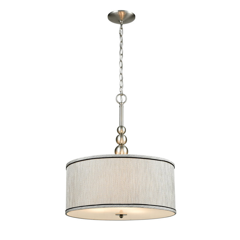 Lustre cylindrique unique à 3 lumières Eyas, Nickel brossé