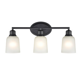 Amberle 3 Light Matte Black Bathroom Vanity