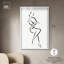 «Black Ink Pose I Shadowbox Print», art mural minimaliste par Art Remedy, cadre blanc, 37 x 55-1802941946-1802941944