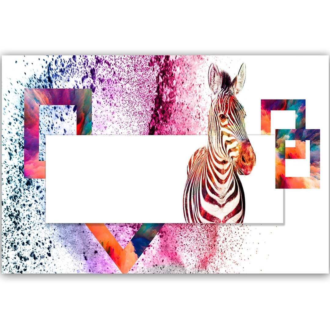 Leinwandbild Buntes Zebra