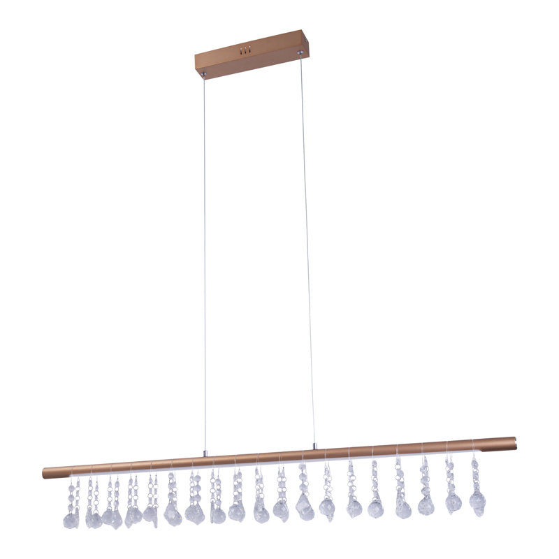 Adrienna 1-Light Kitchen Island Modern Linear LED Pendant, Gold