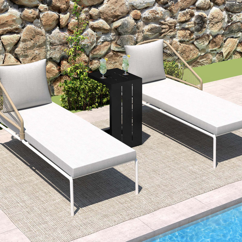 2 PCS C-Shaped End Table with Adjustable Foot Pads 2-In-1 Sofa Side Table