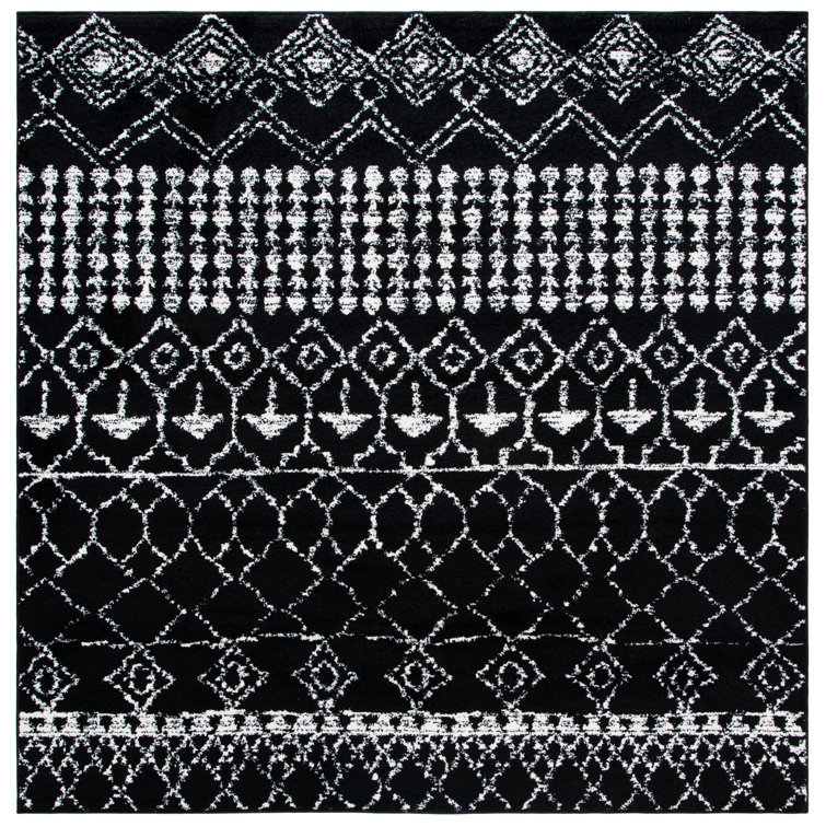 Tapis noir à motif géométrique Cobos