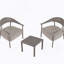 Ensemble de chaises d'appoint modernes 2 pièces avec table basse, idéal pour se détendre dans le salon, le salon ou le balcon avec confort et style-2082902030-2082902024