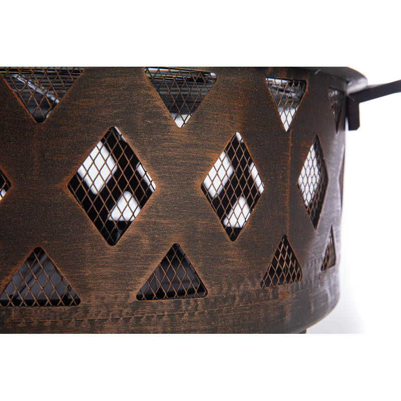30'' Bronze Wood-Burning Fire Pit with Spark Screen