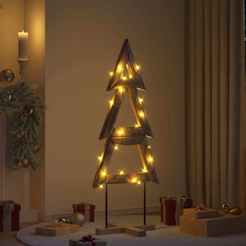 Christmas Tree with Stand Brown Solid teak wood, 4.92' H