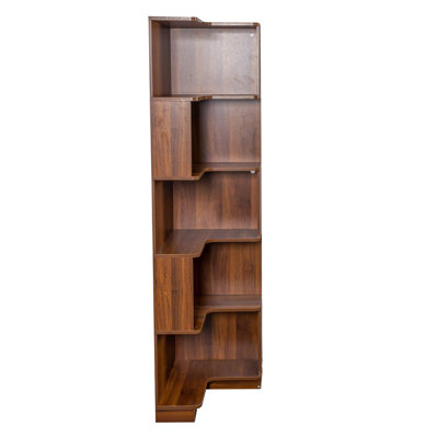 Étagère d'angle avec bibliothèque à 5 niveaux avec chicane