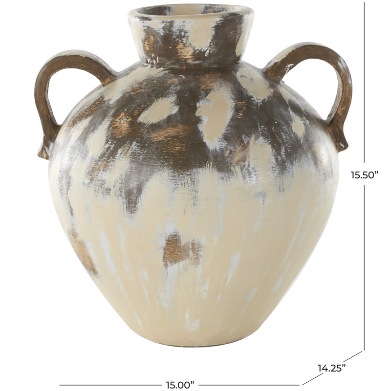 Cole And Grey Ceramic Antique Style Pot Vase With Arched Handles