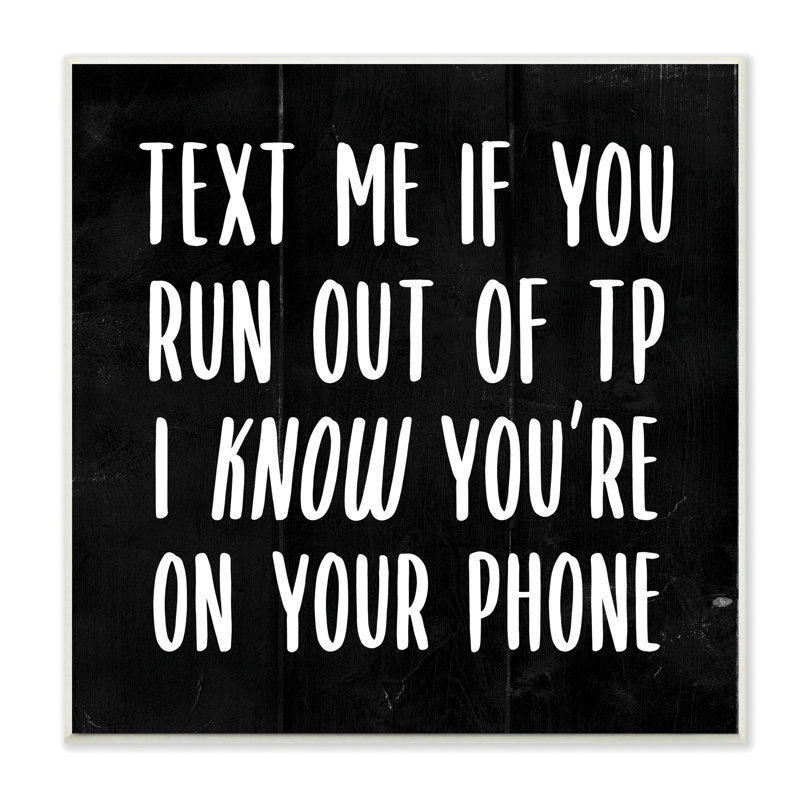 «Text Me for TP Funny Bathroom Black and White», impression