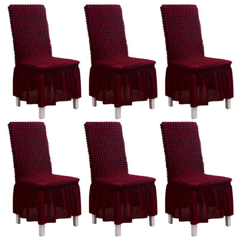 Box Cushion Dining Chair Slipcover, Wine Red