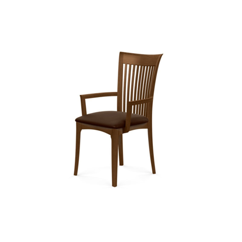 Sarah 19.25'' H Upholstered Armchair, Saddle Cherry, Coffee Leather