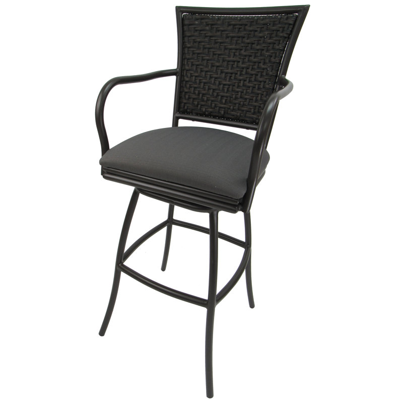 Tabouret de bar Cutlip, Gris foncé, 26 po